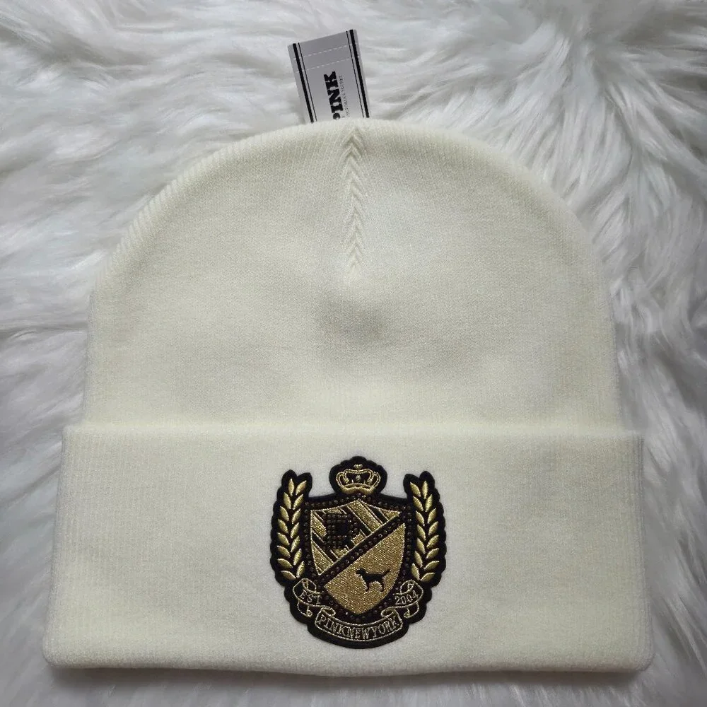 PINK Victoria's Secret Knit Logo Beanie